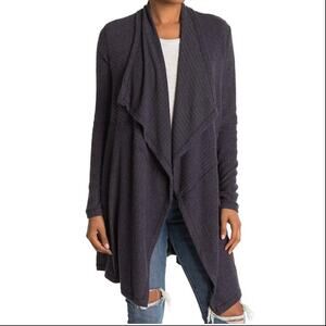 H BY BORDEAUXMix Rib Cozy Waterfall Cardigan Sz M